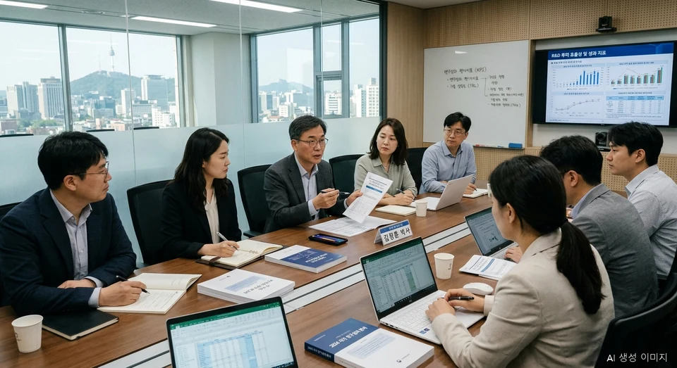 미래 기술 개발 및 R&D 정책 방향을 검토하는 한국 연구진과 정책 전문가 회의