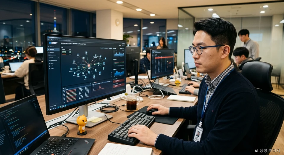2026년 AI 기반 사이버 보안 위협을 분석하고 있는 국내 보안 전문가