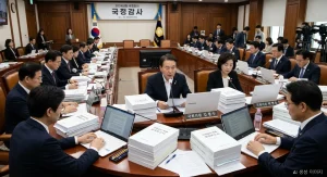 국회 상임위원회 국정감사 회의장 전경